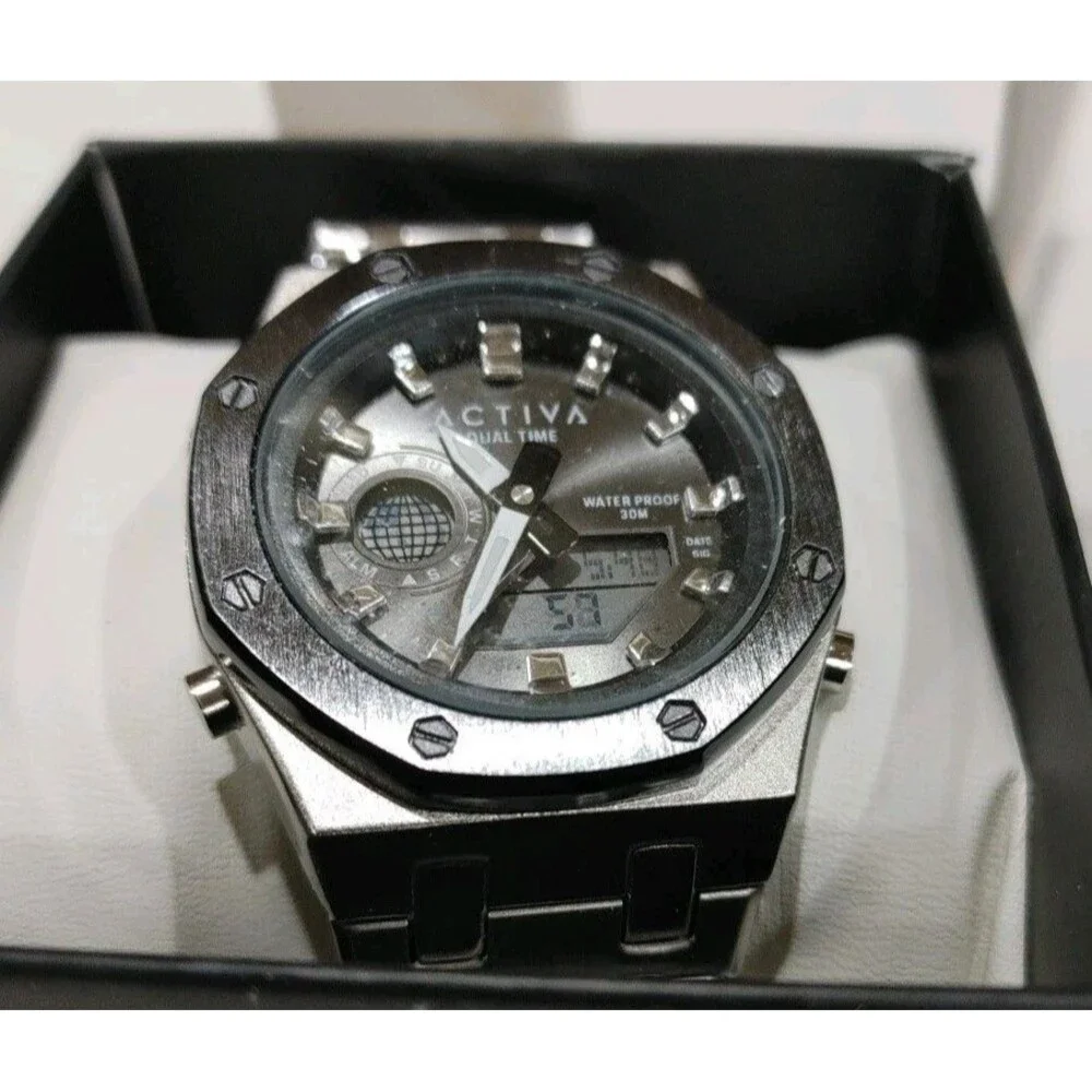 Activa Signal X Invicta Analog/Digital Watch 45.5mm ACWM303-005 Silver Unisex